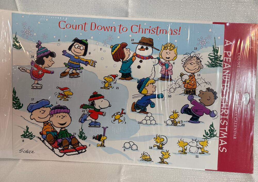 Peanuts Hallmark Christmas count down 5x7 card NEW/sealed vintage